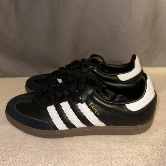 Adidas Samba Black White Gold Men's Sneakers - Picture 1 of 6